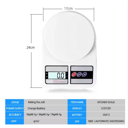 BlinkGiz SF-400 Digital Kitchen Scale 10kg/1g - Compact Food Scale for Weight Loss, Diet, Cooking, Baking.…